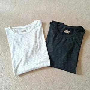 NWOT Set of  2 Mondetta Performance Tees Medium Black and Cream Short Sleeved